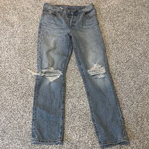 Levi's Distressed Blue Straight Jeans